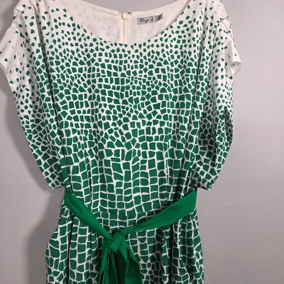 Eliza J Green & White Pocketed Dress, Size 18W‎ - Picture 4 of 9